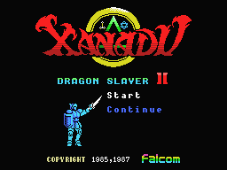 MSX ROM XANADU TITLE