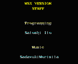 MSX VERSION STAFF
